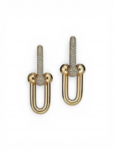 Brinco Elos Tiff Prata e Ouro Cravejado