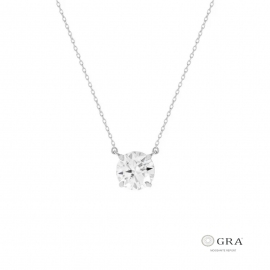 Colar Solitário Moissanite 1CT Prata