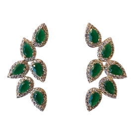 Brinco Solaris Esmeralda Banho de Ouro - EarCuff