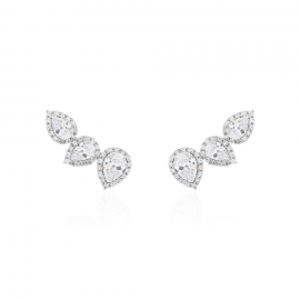 Ear Cuff Zircônias Brancas em Prata 925