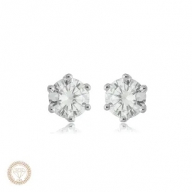 Brinco Solitário Moissanite 0,8ct