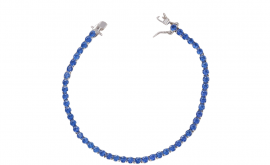 Pulseira Riviera Prata 925 Safira Azul -19cm
