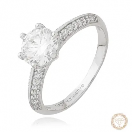 Anel Solitário de Moissanite 1,2Ct em Prata 925