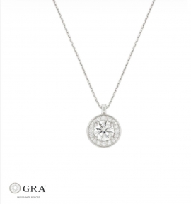 Colar Solitário Moissanite Prata 1,7ct