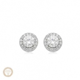 Brinco Solitário Moissanite Prata 1,7ct