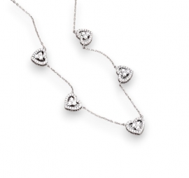 Colar Corações Prata 925