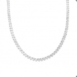 Colar Riviera Prata 2,5mm 3 Garras -45cm