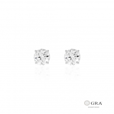 Brinco Moissanite Solitário Prata 925 Pedra 7mm