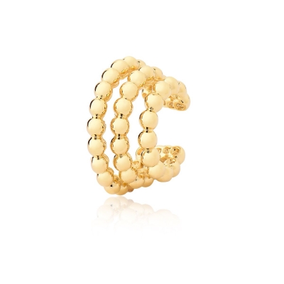 Brinco Piercing Dourado Bubble