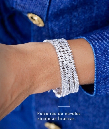 Pulseira Riviera Prata 925 Navetes