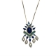 COLAR LONGO PÉROLA E SAFIRA AZUL-OURO