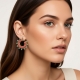 Brinco Solaris Turquesa e Coral Ouro 18K