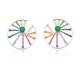 Brinco Prata 925 Rainbow Sapphire