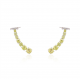 Brinco Earcuff Solitários Fancy Yellow -Prata 925