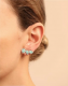 Brinco Ear Cuff Gotas Esmeralda Colombiana Prata 925