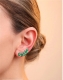 Brinco EarCuff Esmeralda em Prata