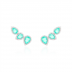 Brinco Ear Cuff Gotas Esmeralda Colombiana Prata 925