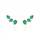 Brinco Ear Cuff Gotas Esmeralda Prata 925