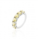 Anel Prata Meia Aliança Fancy Yellow Diamond