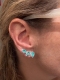 Brinco Ear Cuff Gotas Esmeralda Colombiana Prata 925