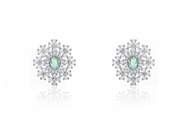 Brinco zirconias e peridoto